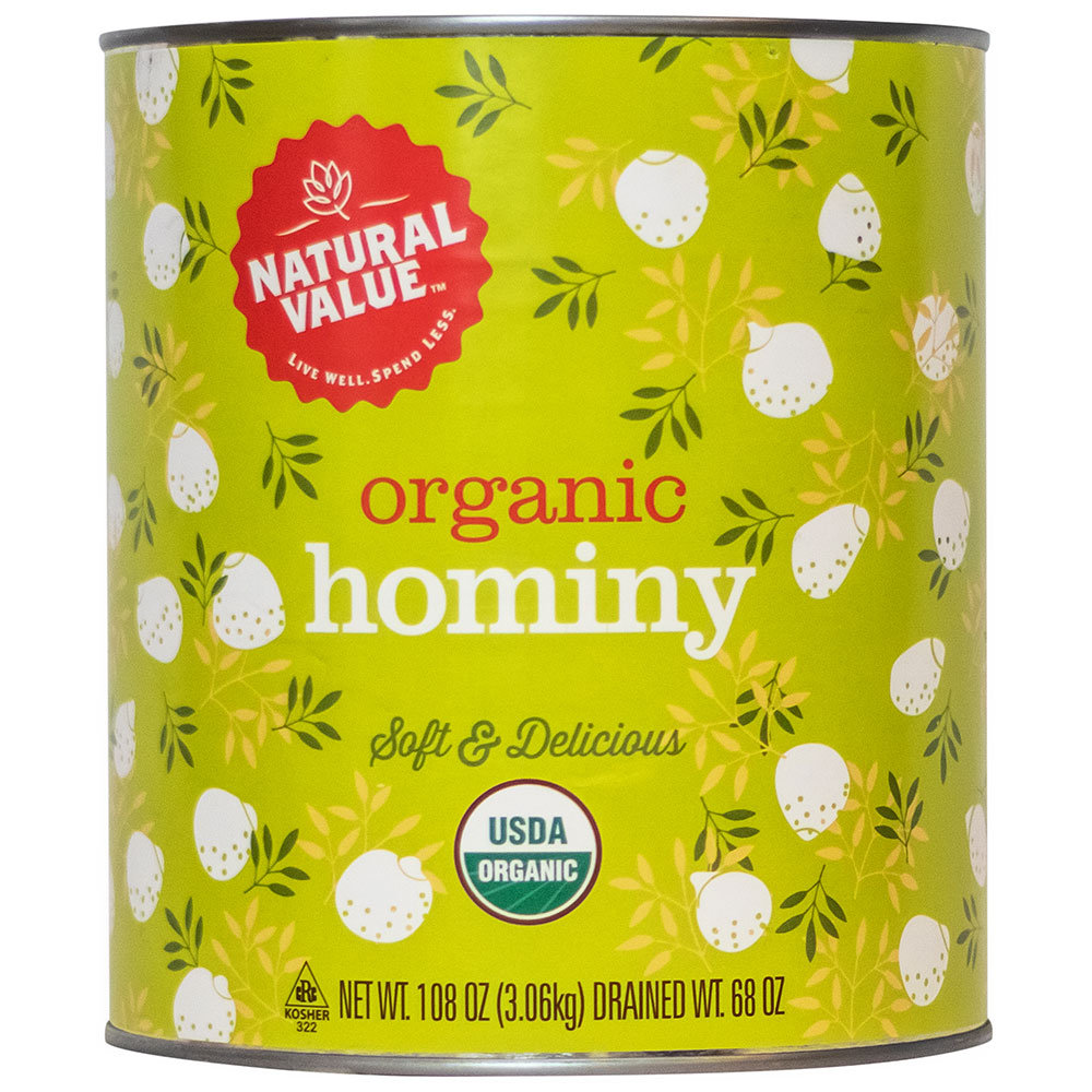 Organic Hominy, 108 oz
